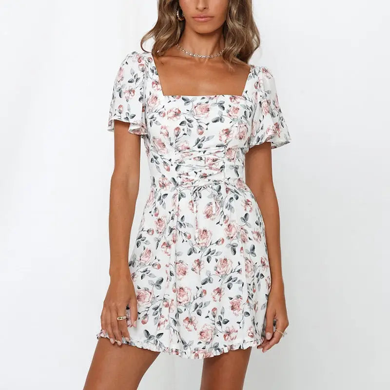 Robe Courte Fleurie Chic | Dame Fleur