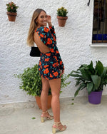 Robe Courte Fleurie Dos Nu - Vignette | Dame Fleur