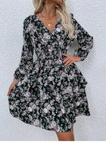 Robe Courte Fleurie Hiver - Vignette | Dame Fleur