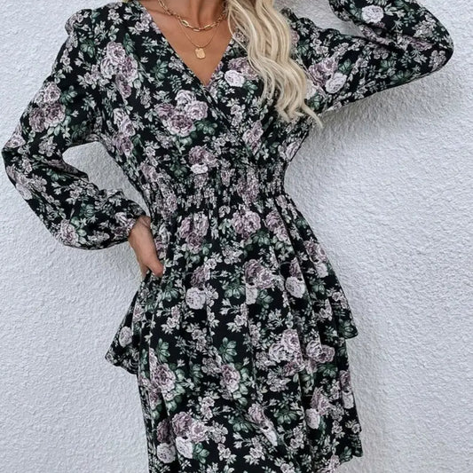Robe Courte Fleurie Hiver | Dame Fleur