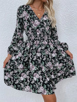 Robe Courte Fleurie Hiver - Vignette | Dame Fleur