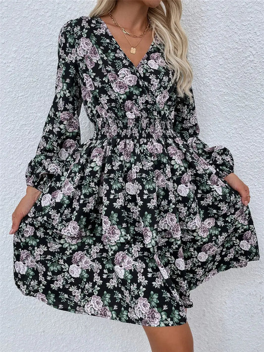 Robe Courte Fleurie Hiver | Dame Fleur
