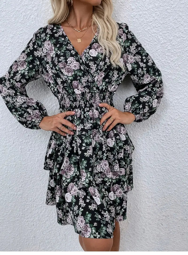 Robe Courte Fleurie Hiver | Dame Fleur