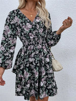 Robe Courte Fleurie Hiver - Vignette | Dame Fleur
