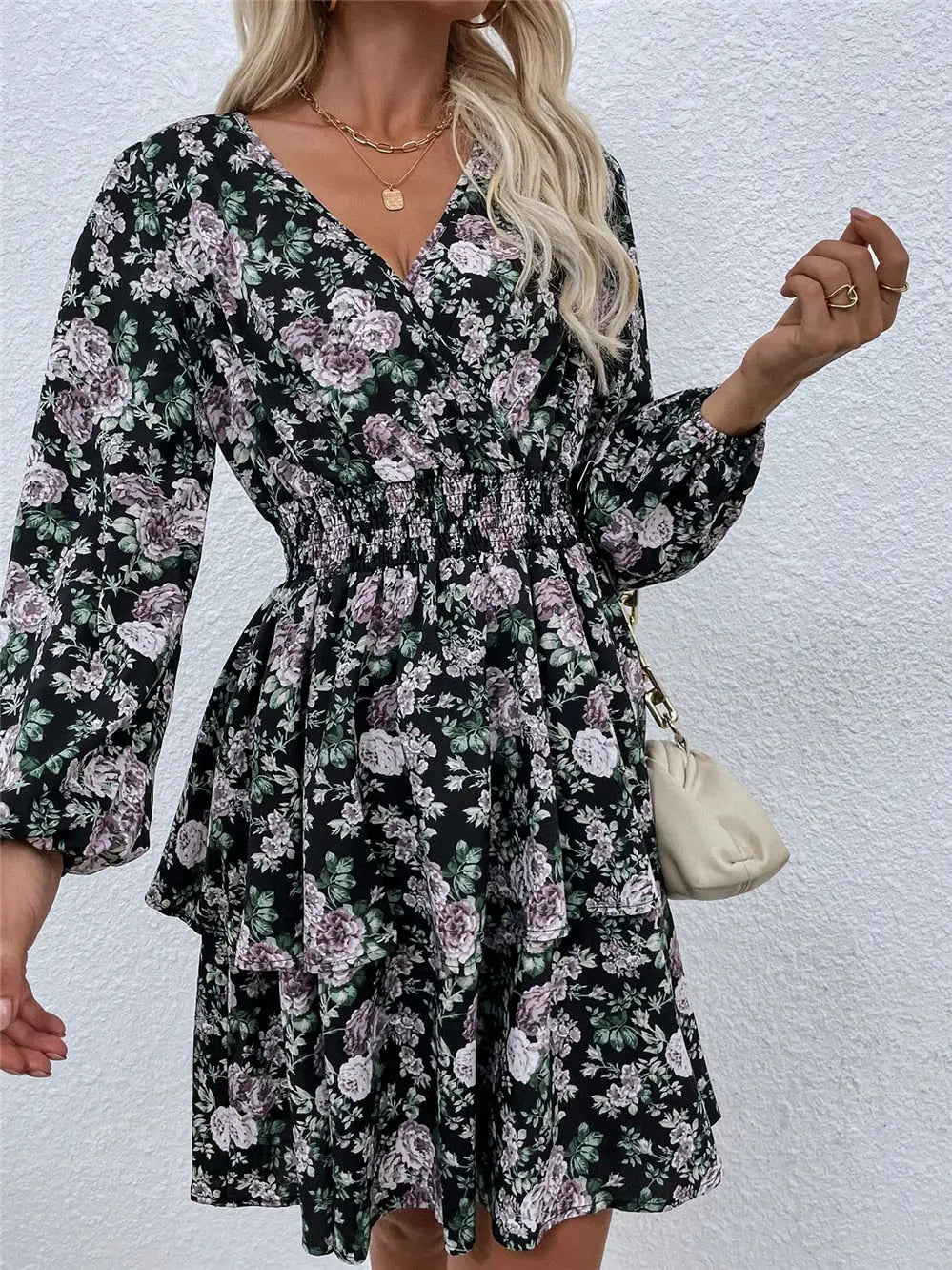 Robe Courte Fleurie Hiver | Dame Fleur