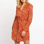 Robe Courte Fleurie Manche Longue - Vignette | Dame Fleur
