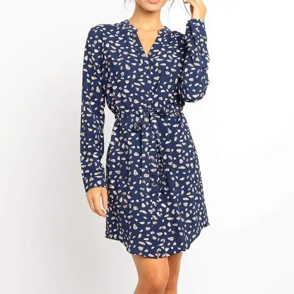 Robe Courte Fleurie Manche Longue | Dame Fleur