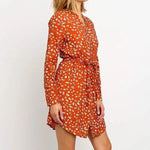 Robe Courte Fleurie Manche Longue - Vignette | Dame Fleur