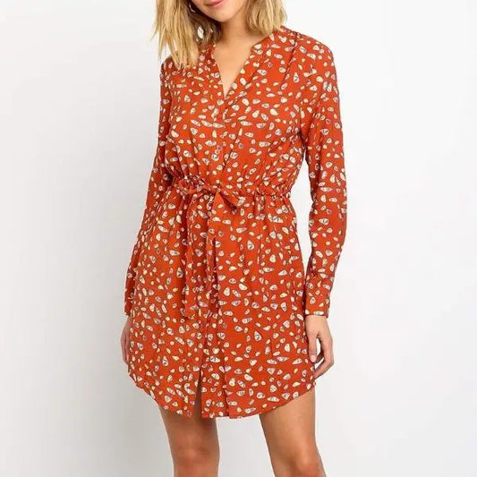 Robe Courte Fleurie Manche Longue | Dame Fleur