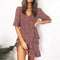 Robe Courte Fleurie Rouge | Dame Fleur