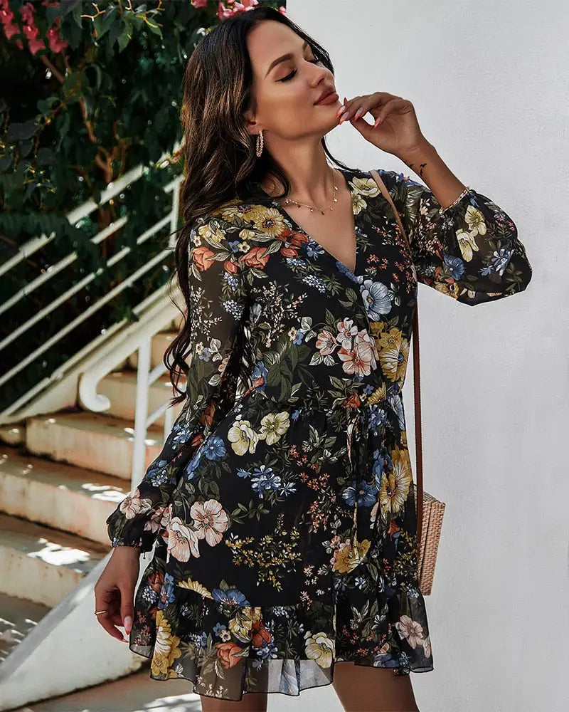 Robe Courte Fluide Fleurie | Dame Fleur