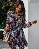 Robe Courte Fluide Fleurie - Vignette | Dame Fleur