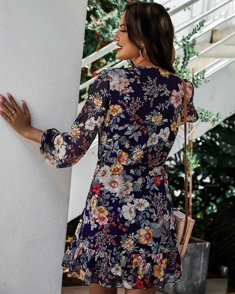Robe Courte Fluide Fleurie | Dame Fleur