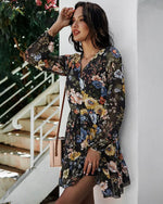 Robe Courte Fluide Fleurie - Vignette | Dame Fleur