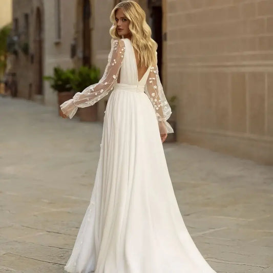 Robe de Mariée Fluide Bohème | Robe Fleurie