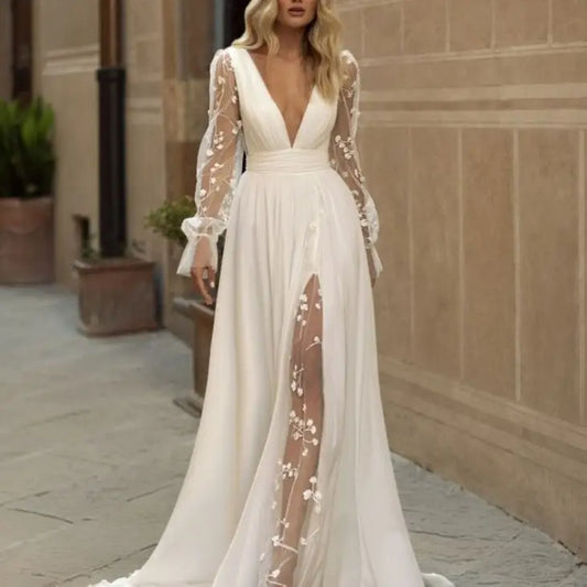 Robe de Mariée Fluide Bohème | Robe Fleurie