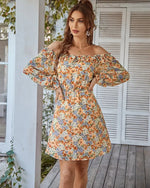 Robe Epaule Dénudée à Fleurs - Vignette | Dame Fleur