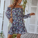 Robe Epaule Dénudée à Fleurs - Vignette | Dame Fleur