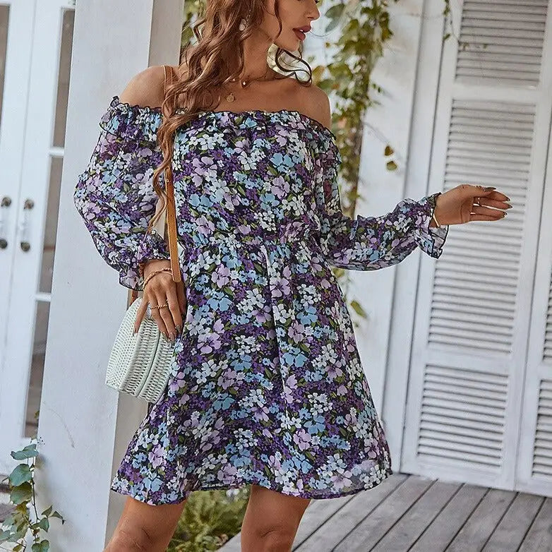 Robe Epaule Dénudée à Fleurs | Dame Fleur