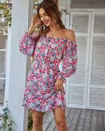 Robe Epaule Dénudée à Fleurs - Vignette | Dame Fleur