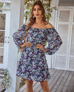 Robe Epaule Dénudée à Fleurs - Vignette | Dame Fleur