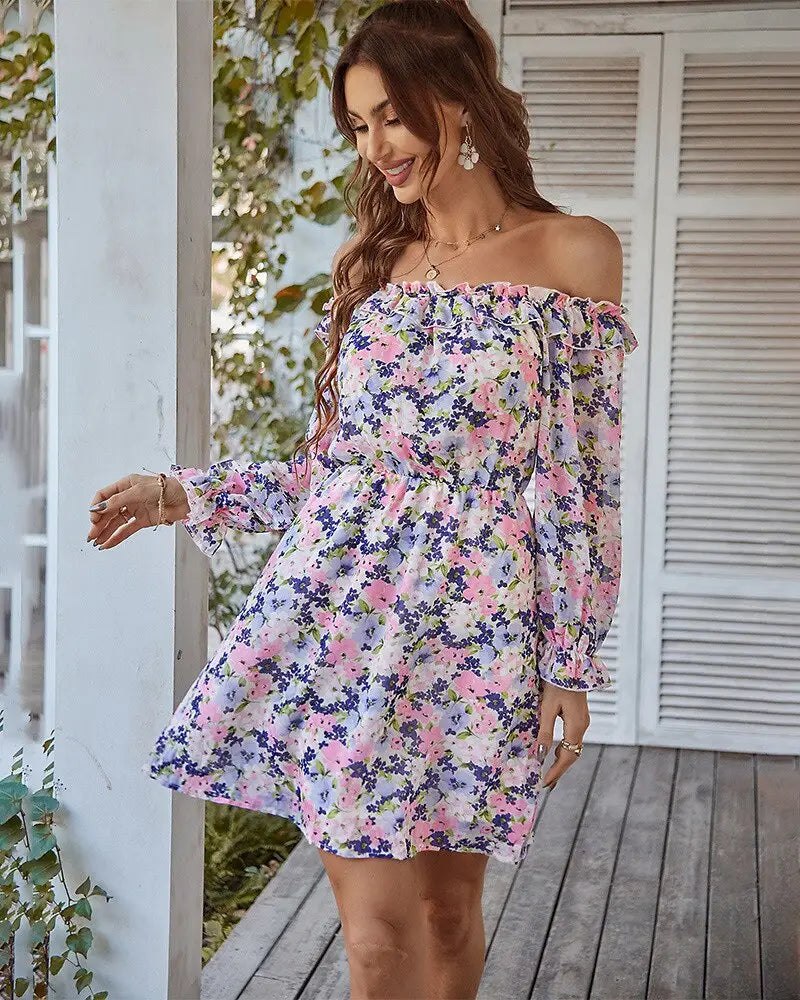 Robe Epaule Dénudée à Fleurs | Dame Fleur