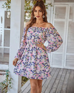 Robe Epaule Dénudée à Fleurs - Vignette | Dame Fleur