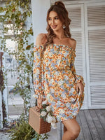 Robe Epaule Dénudée à Fleurs - Vignette | Dame Fleur