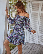 Robe Epaule Dénudée à Fleurs - Vignette | Dame Fleur