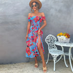 Robe Epaules Dénudées Fleurie - Vignette | Dame Fleur