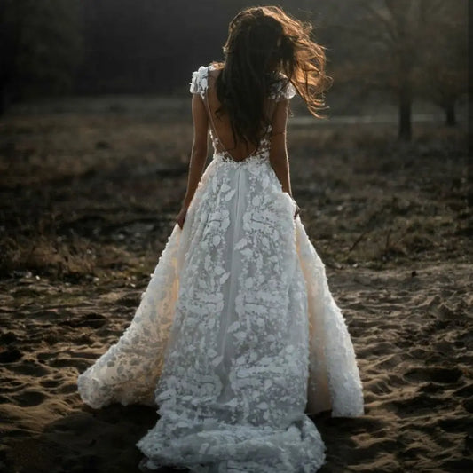Robe Femme Fleurie de Mariée | Dame Fleur