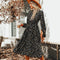 Robe Femme Noire avec Fleurs | Dame Fleur