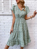 Robe Fleurie Bohème Chic Mi-Longue - Vignette | Dame Fleur