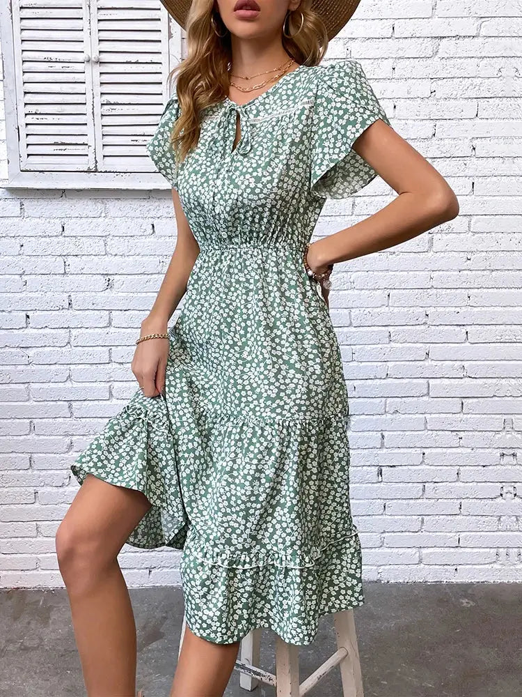 Robe Fleurie Bohème Chic Mi-Longue | Dame Fleur