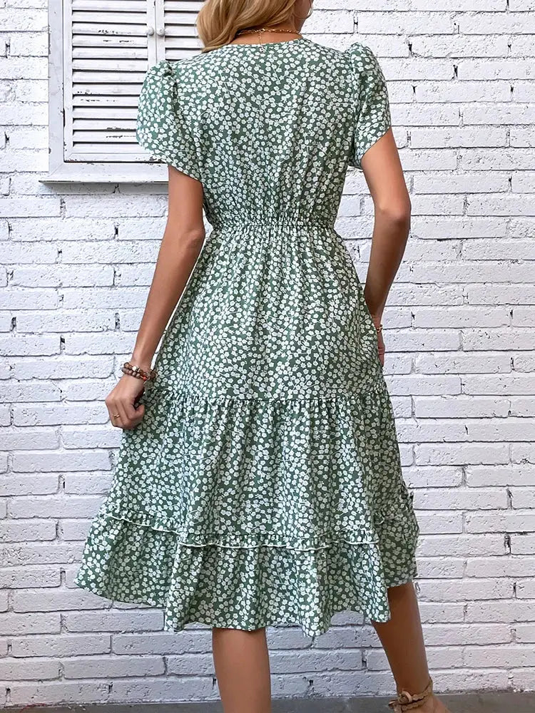 Robe Fleurie Bohème Chic Mi-Longue | Dame Fleur