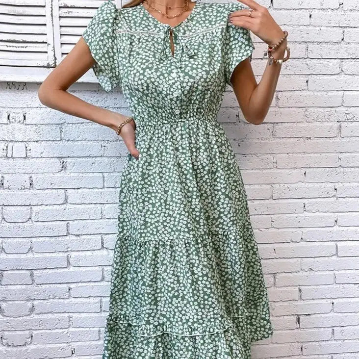 Robe Fleurie Bohème Chic Mi-Longue | Dame Fleur