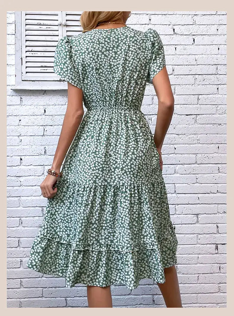 Robe Fleurie Bohème Chic Mi-Longue | Dame Fleur