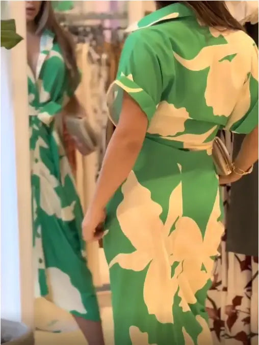 Robe Fleurie Ceinturée à la Taille | Dame Fleur