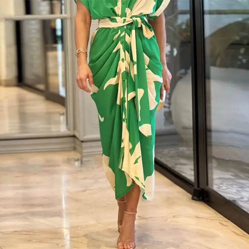 Robe Fleurie Ceinturée à la Taille | Dame Fleur