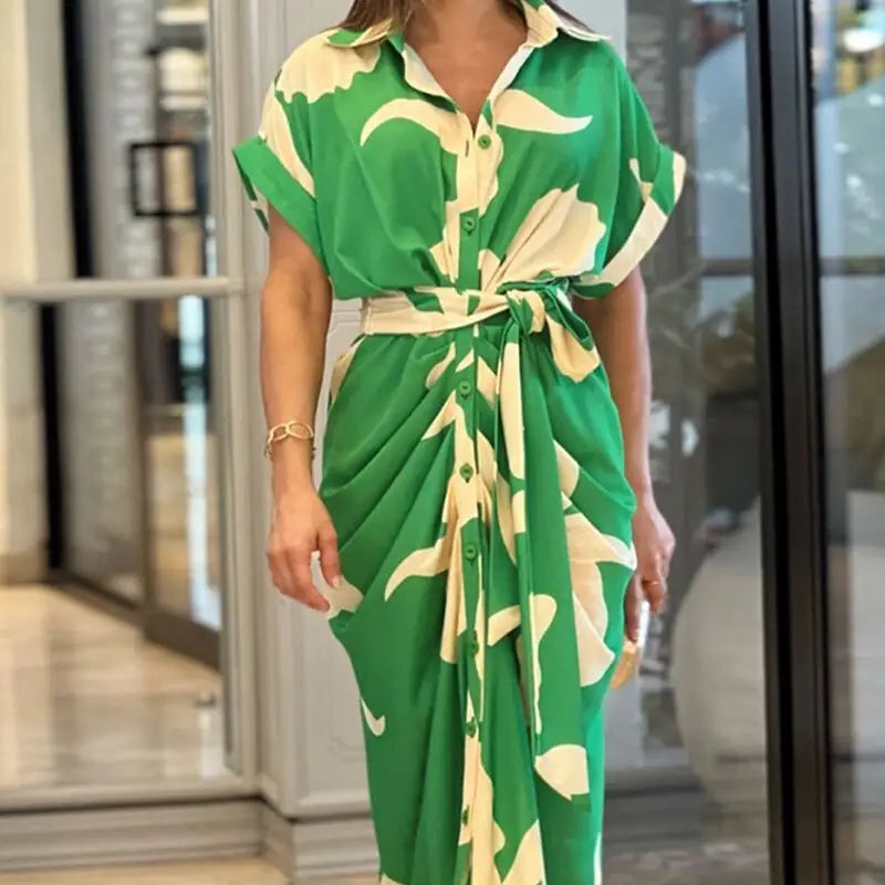 Robe Fleurie Ceinturée à la Taille | Dame Fleur