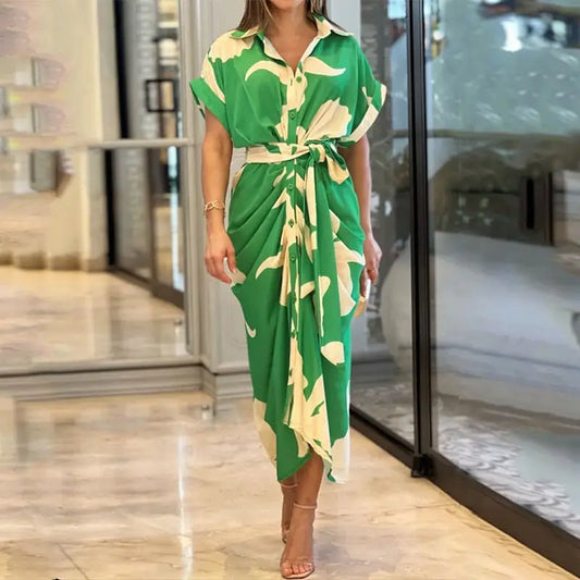 Robe Fleurie Ceinturée à la Taille | Dame Fleur