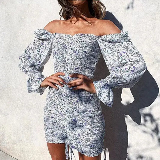 Robe Fleurie Col Barbot Froncée | Dame Fleur