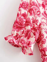 Robe Fleurie Col Carré - Vignette | Dame Fleur