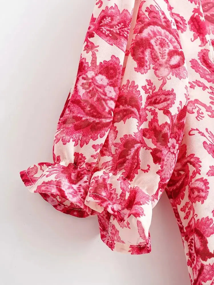 Robe Fleurie Col Carré | Dame Fleur