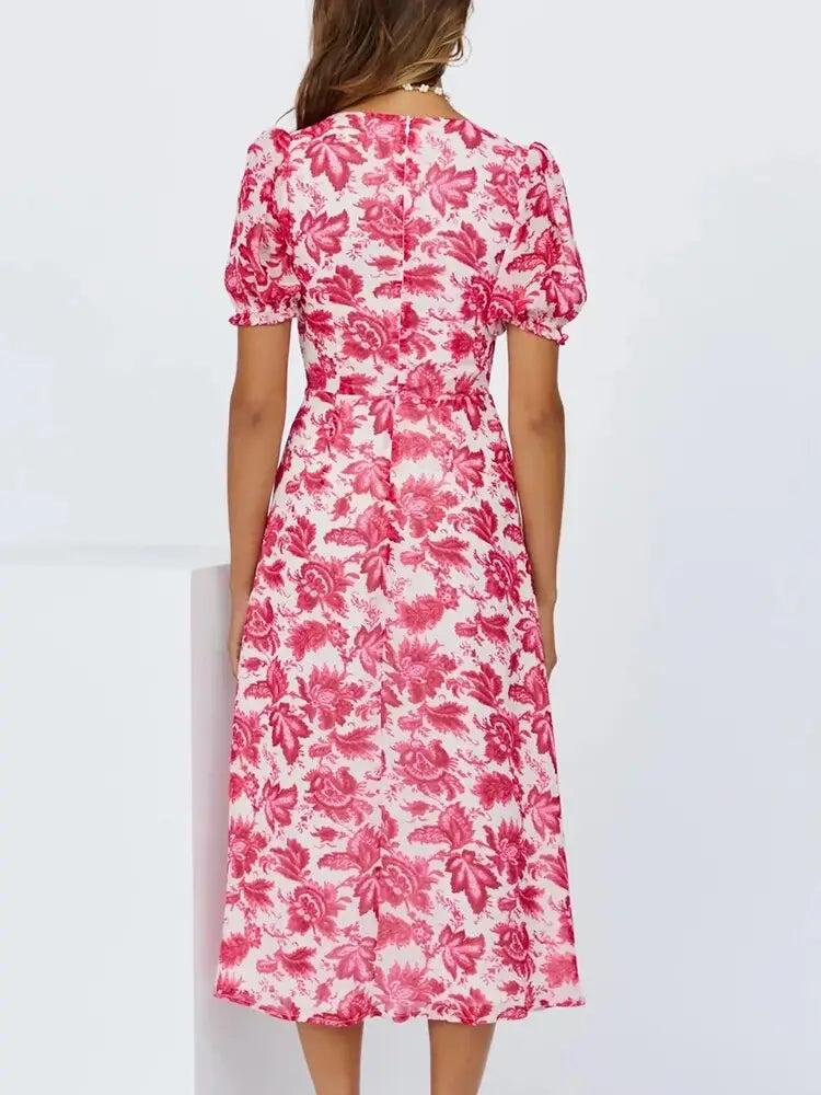 Robe Fleurie Col Carré | Dame Fleur