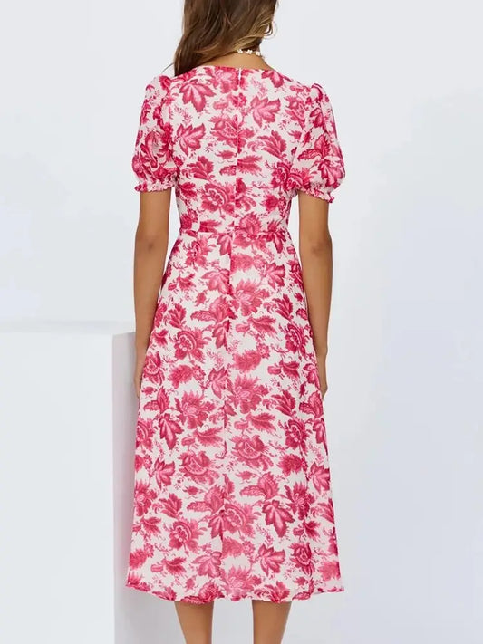 Robe Fleurie Col Carré | Dame Fleur