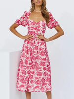 Robe Fleurie Col Carré - Vignette | Dame Fleur