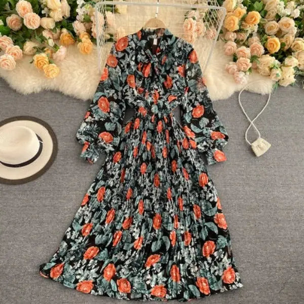 Robe Fleurie Col Cavalière | Dame Fleur