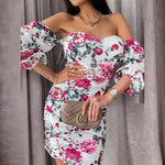 Robe Fleurie Col Cœur - Vignette | Dame Fleur