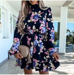 Robe Fleurie Col Roulé - Vignette | Dame Fleur